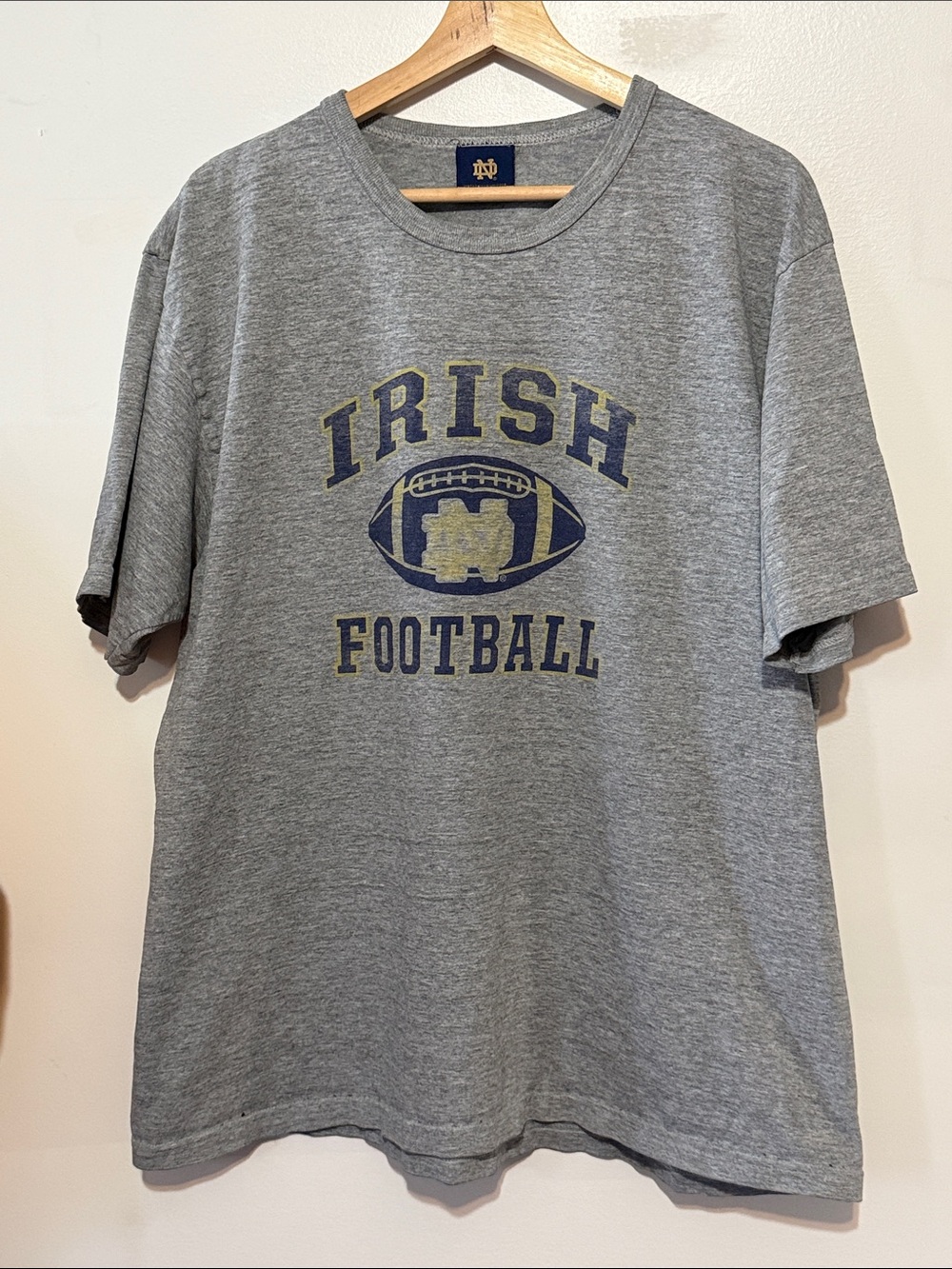 Notre Dame Irish Football Grey Graphic T-Shirt